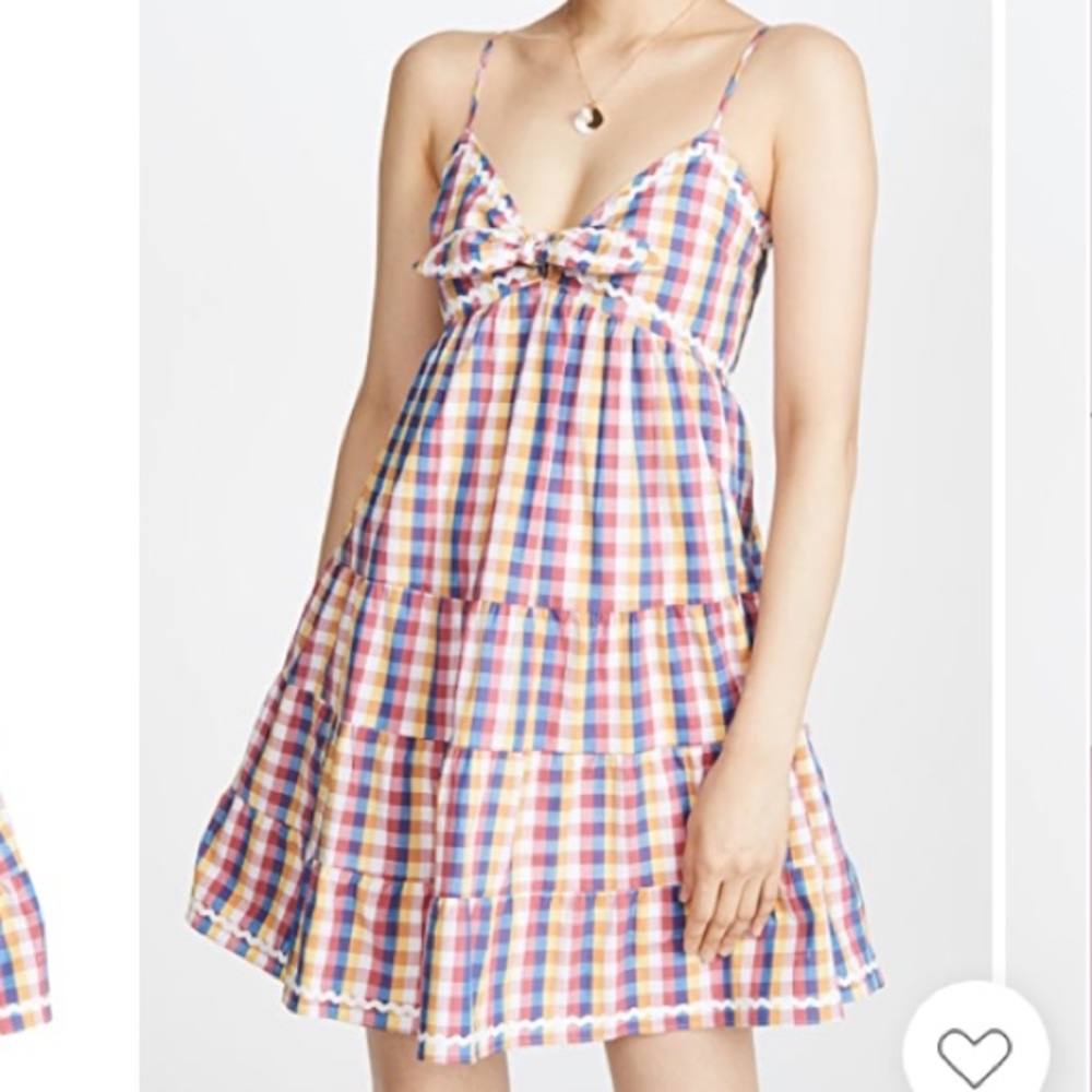 English Factory Gingham Multi Mini Dress Size Medium